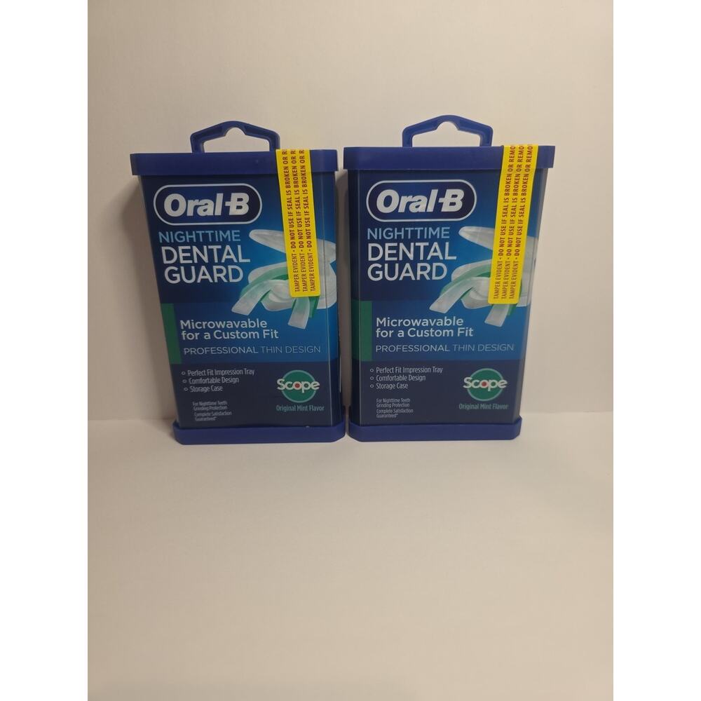 2x Oral-B Nighttime Dental Guard 2 Pack with Scope Flavor Custom Fit New Sealed